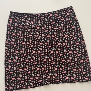 Free People Black Floral A-line Mini Skirt, Size 10